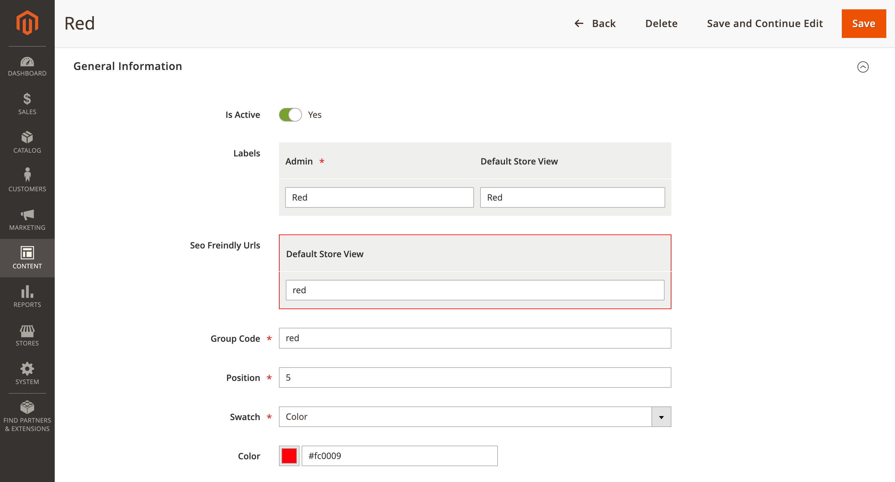Customizable aliases for grouped option SEO URLs