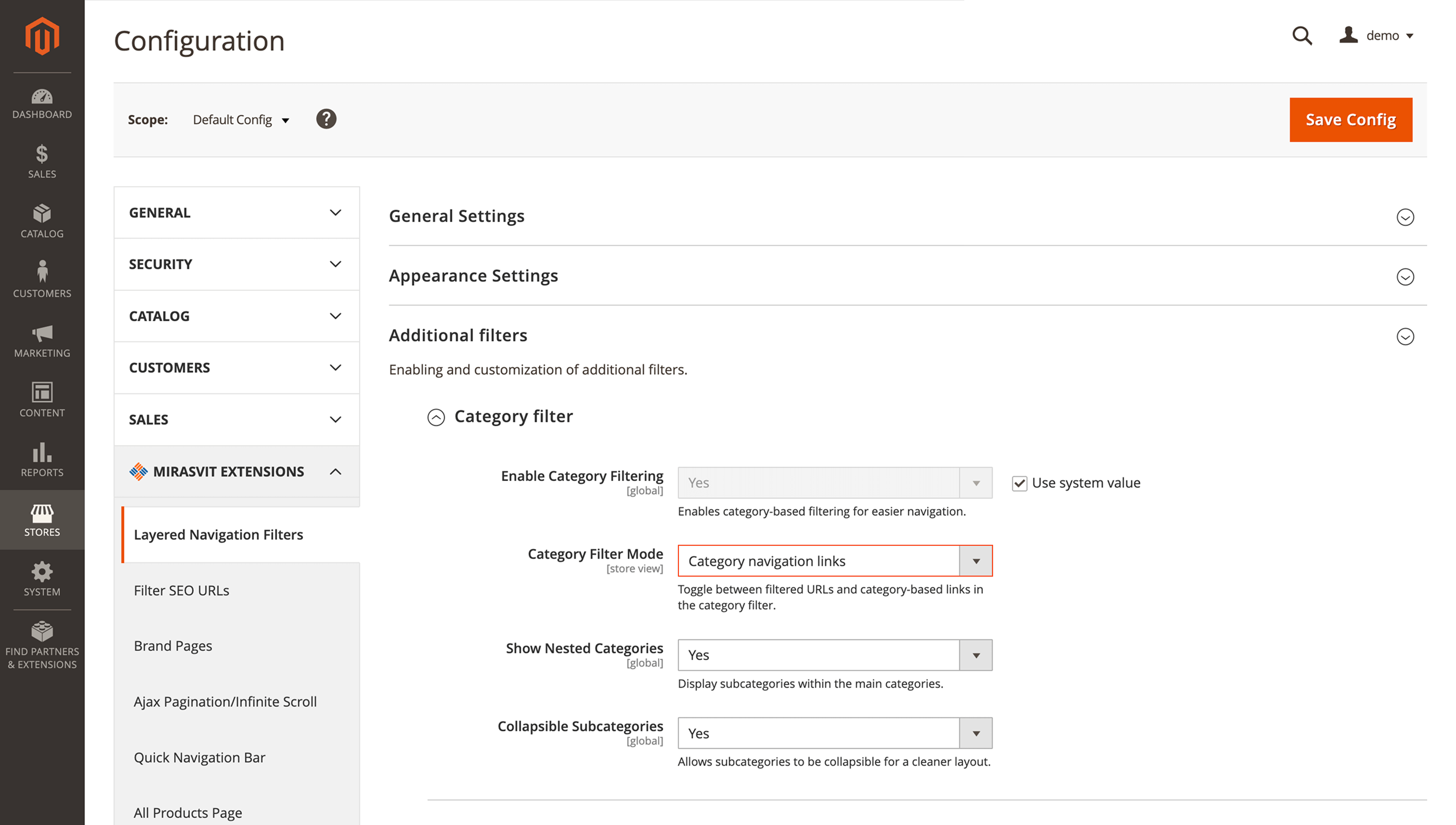 Native category urls in filtered navigation