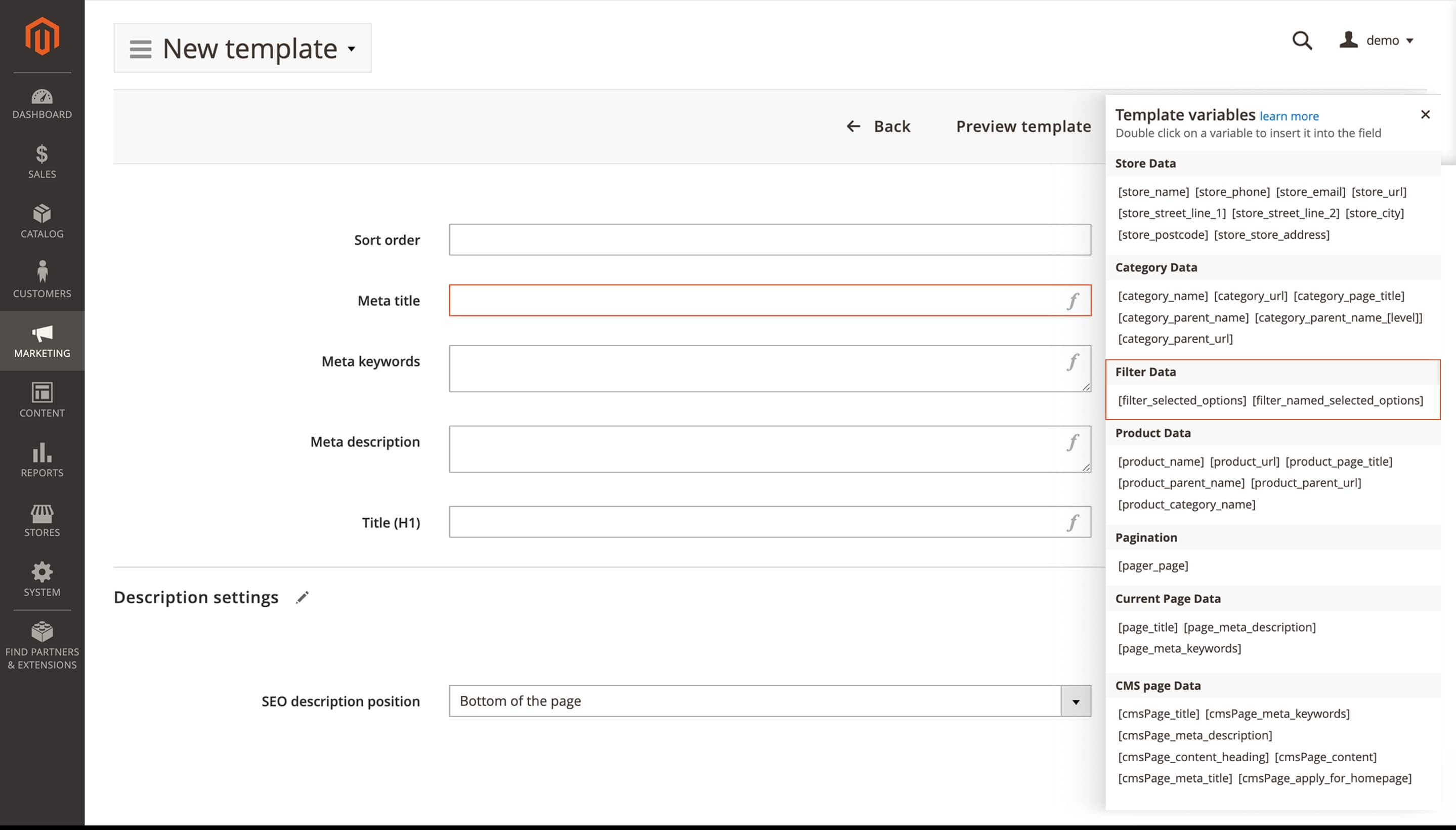 Mirasvit filter data variables