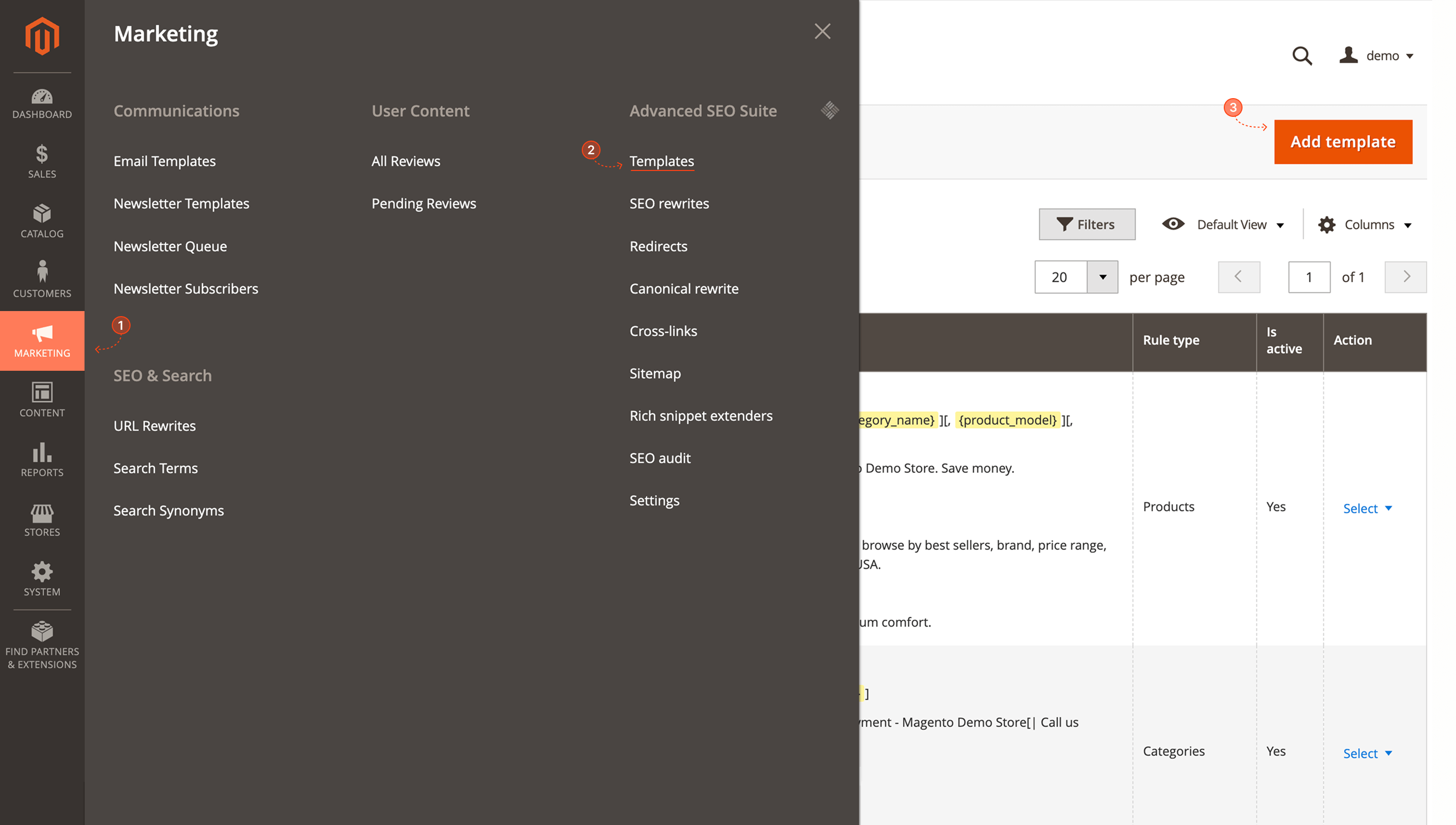 Path to Mirasvit SEO templates