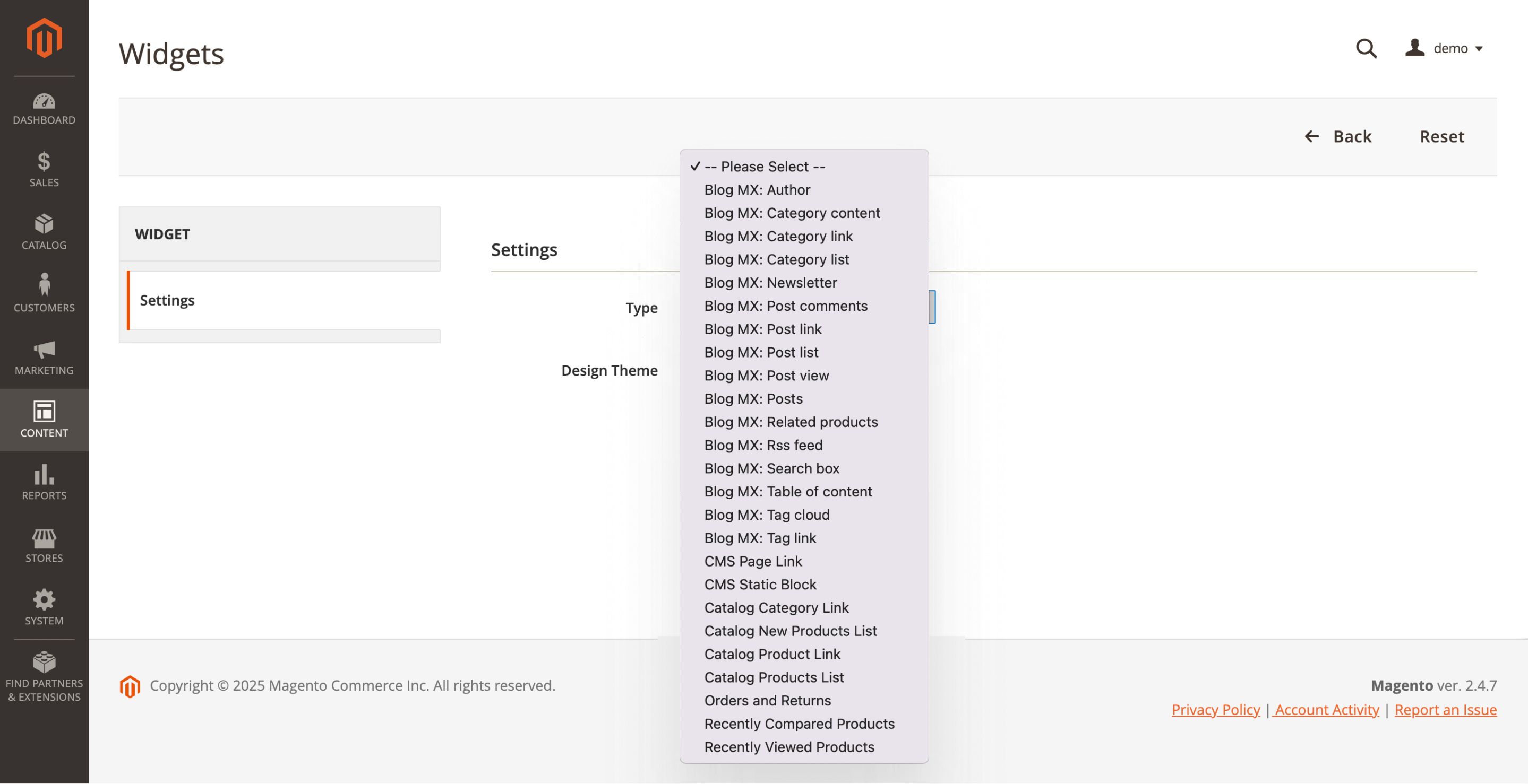 Mirasvit Blog MX widgets for linking blog posts, categories, tags