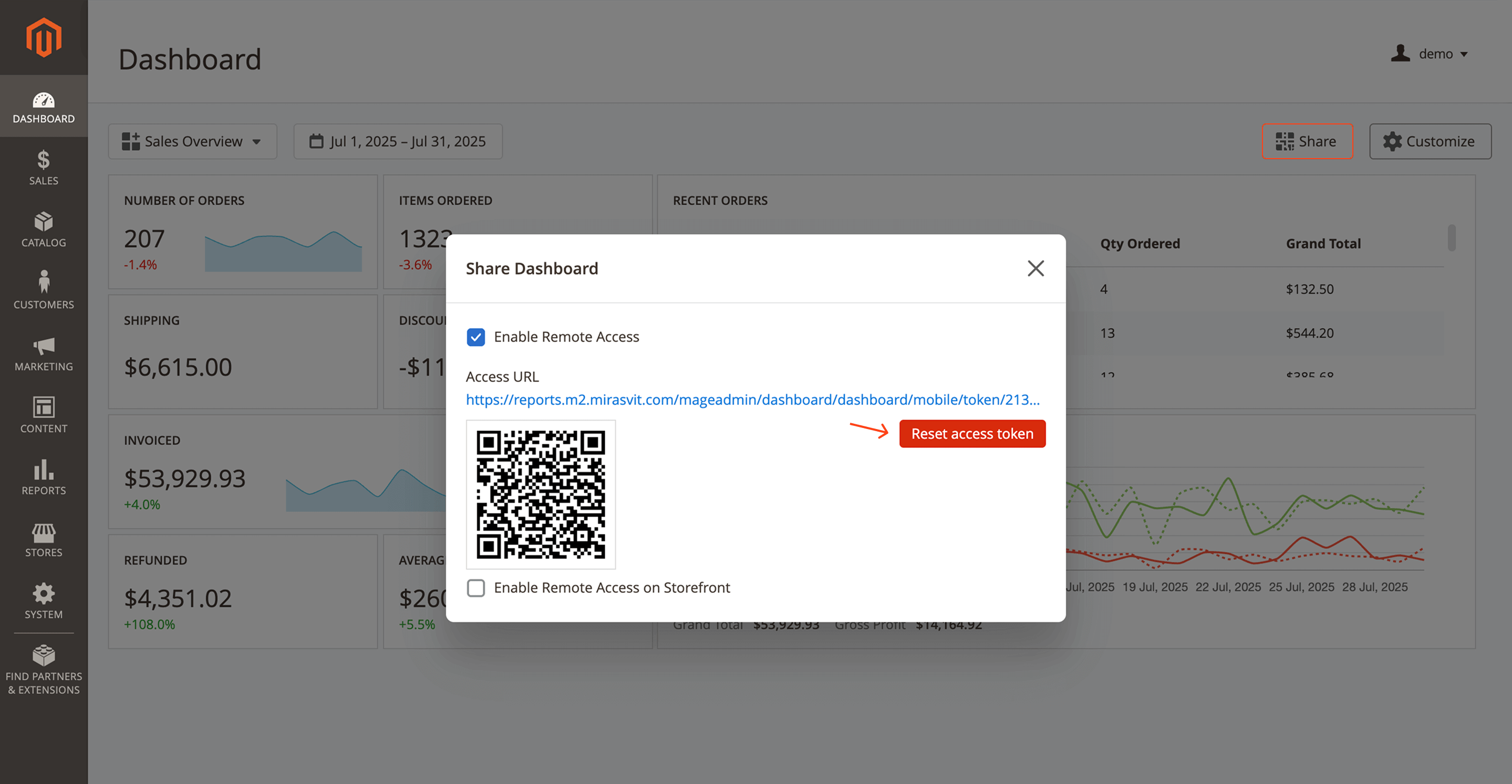 Access Token Reset for Shared Dashboards