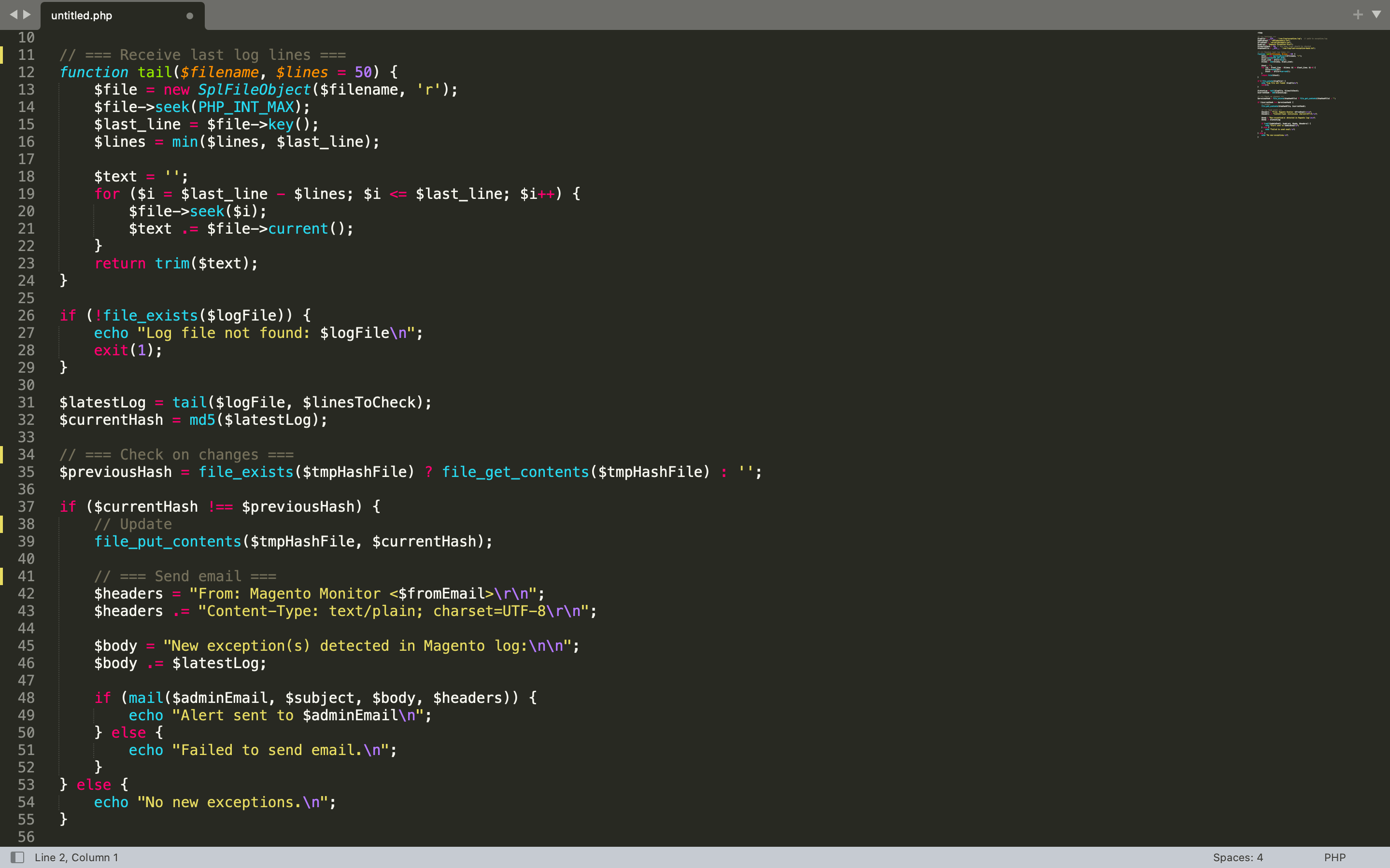 Custom Magento 2 script example for sending push notifications to admins