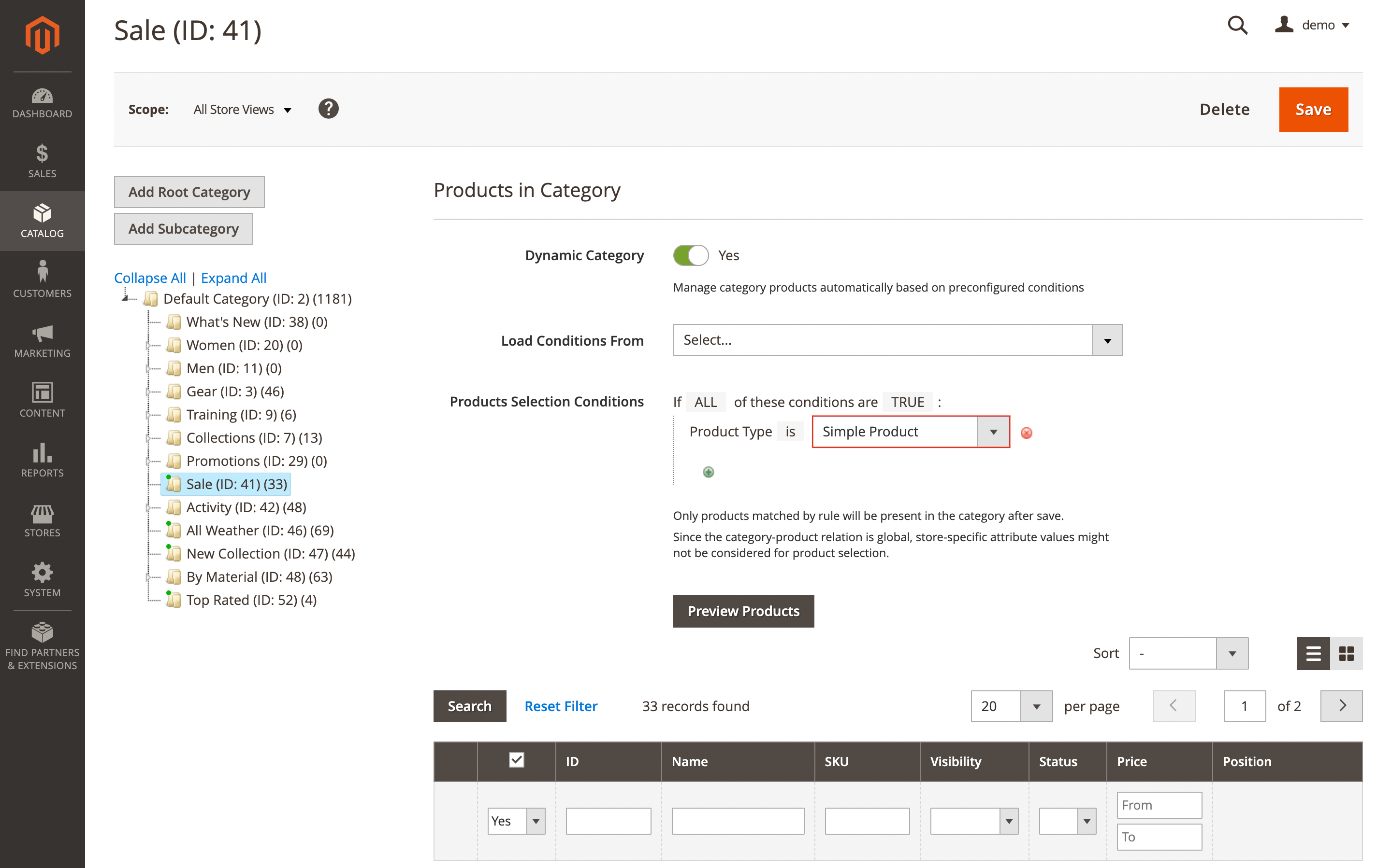 Smart Condition for Product Type