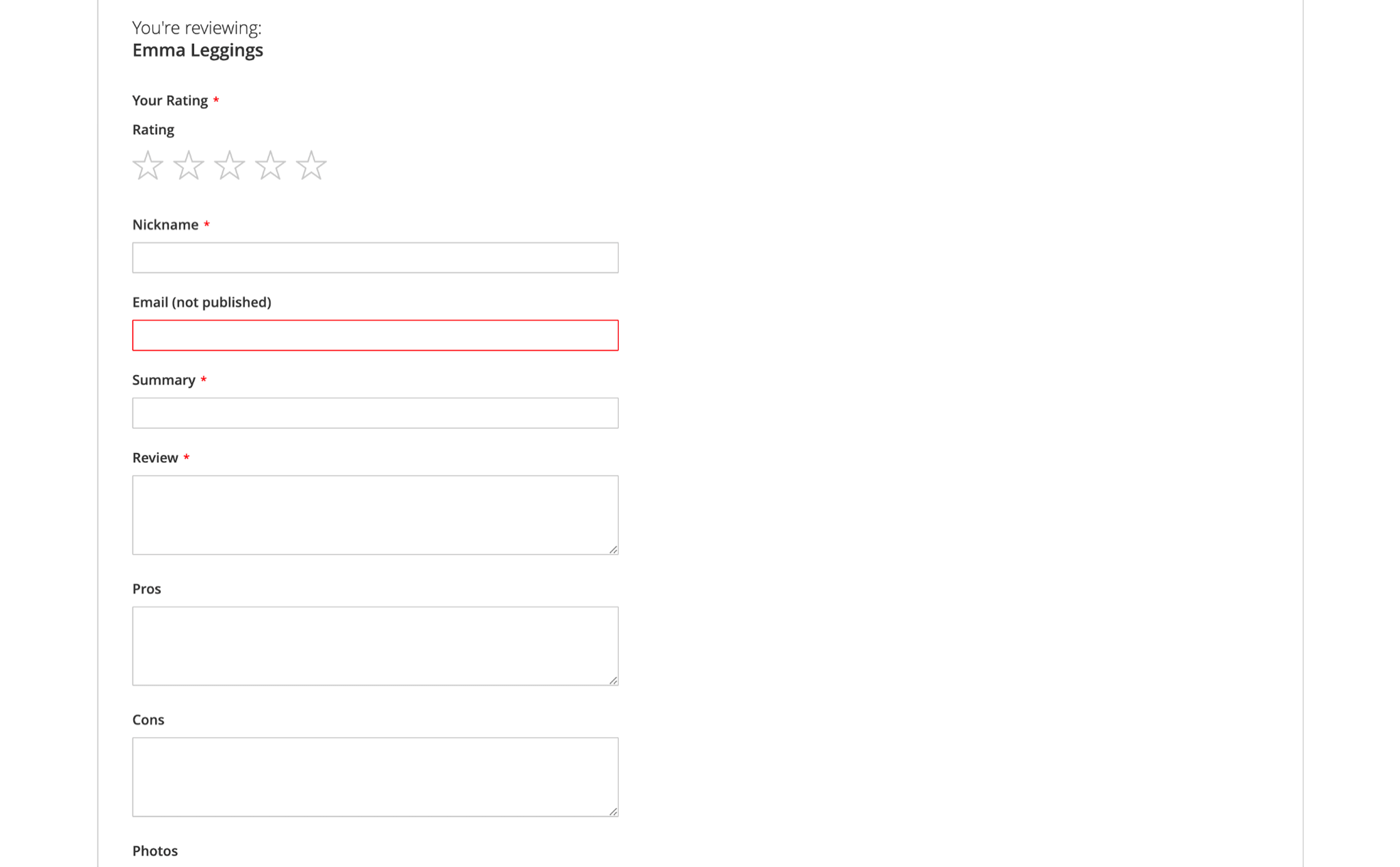 Reviewer email capture