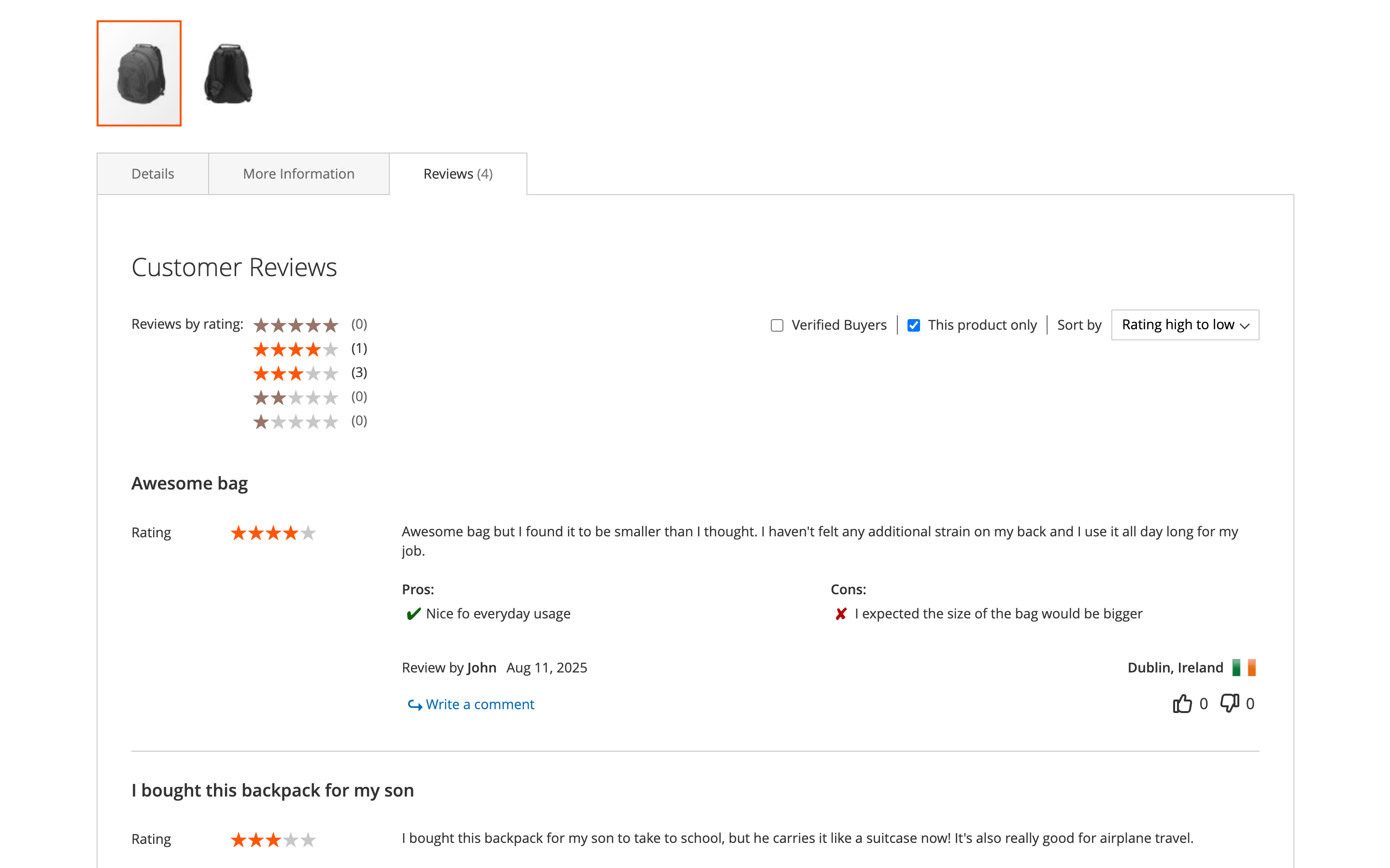 Advanced Reviews - review grouping