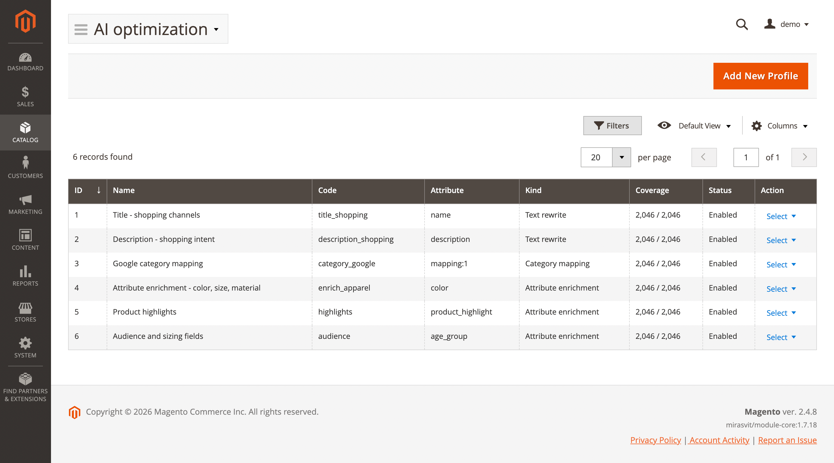 AI Configuration List