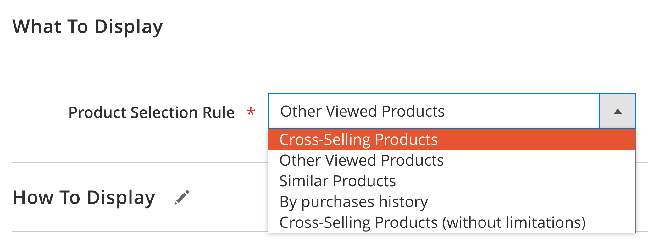 Selecting a product selection rule for a block