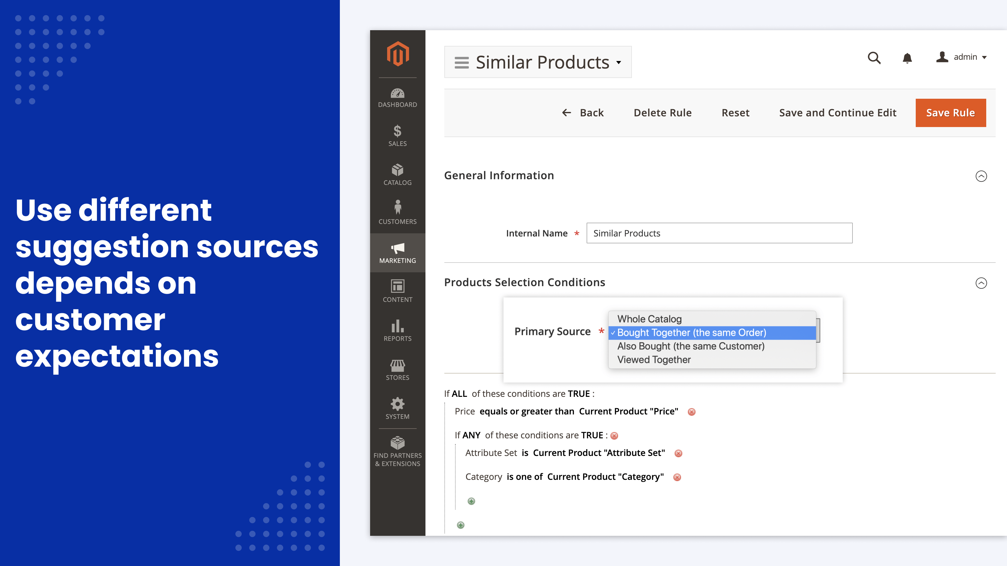 Selection sources