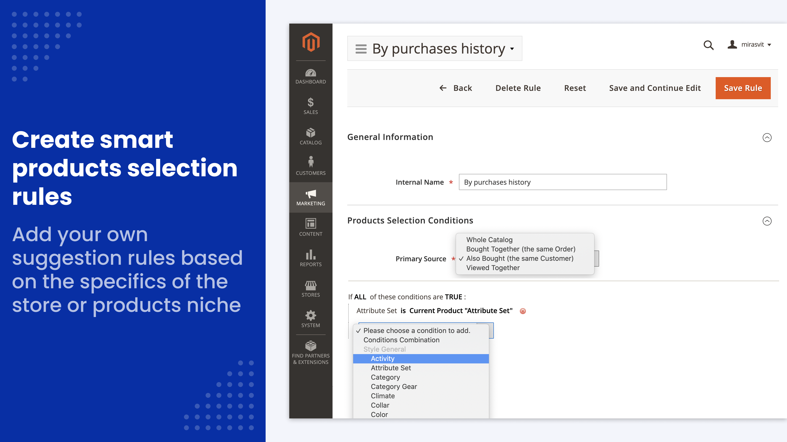Product selection rules