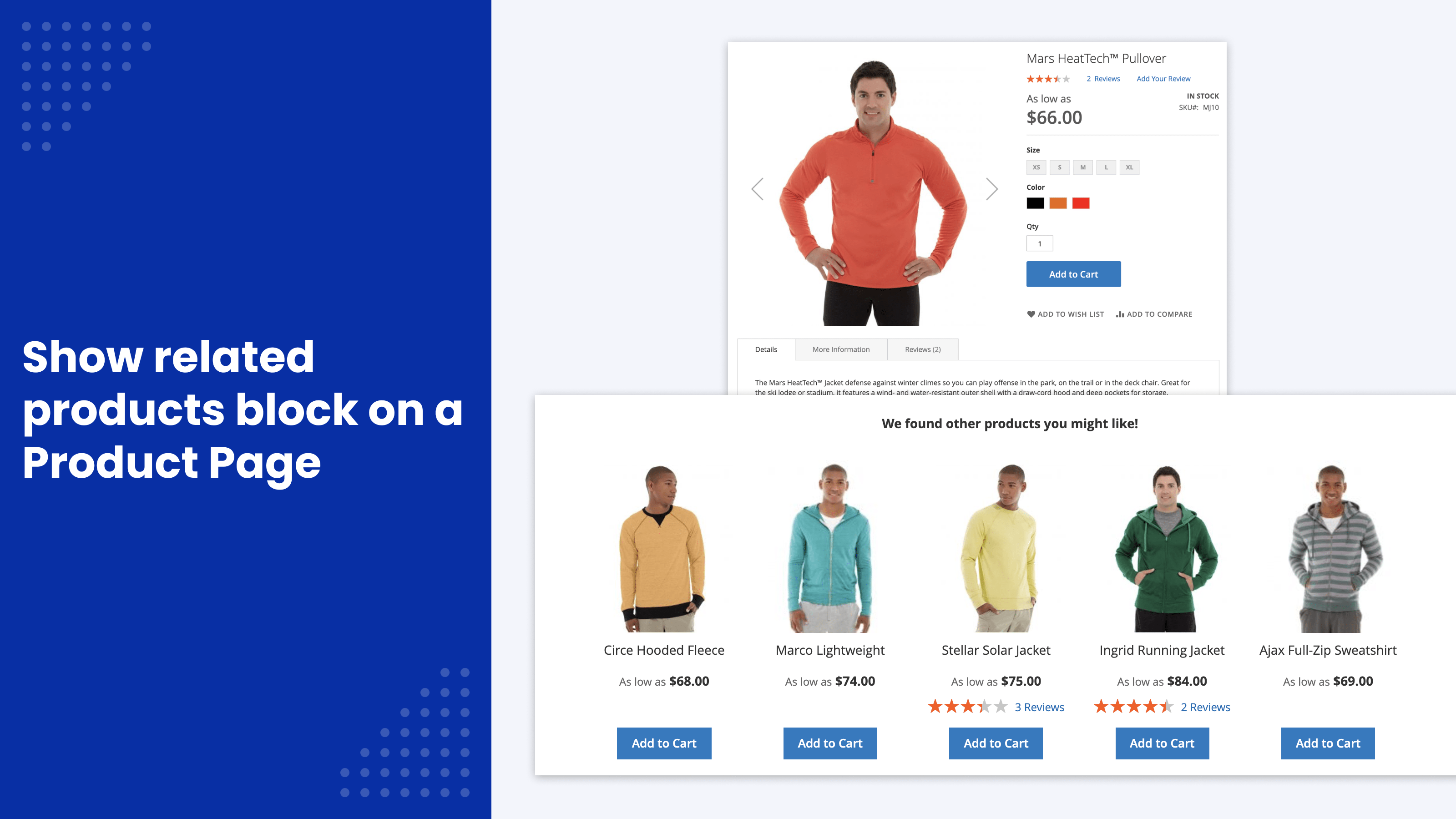 Related products on the product page