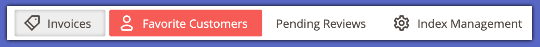 Bookmarks with custom colors and icons in the admin bookmark bar
