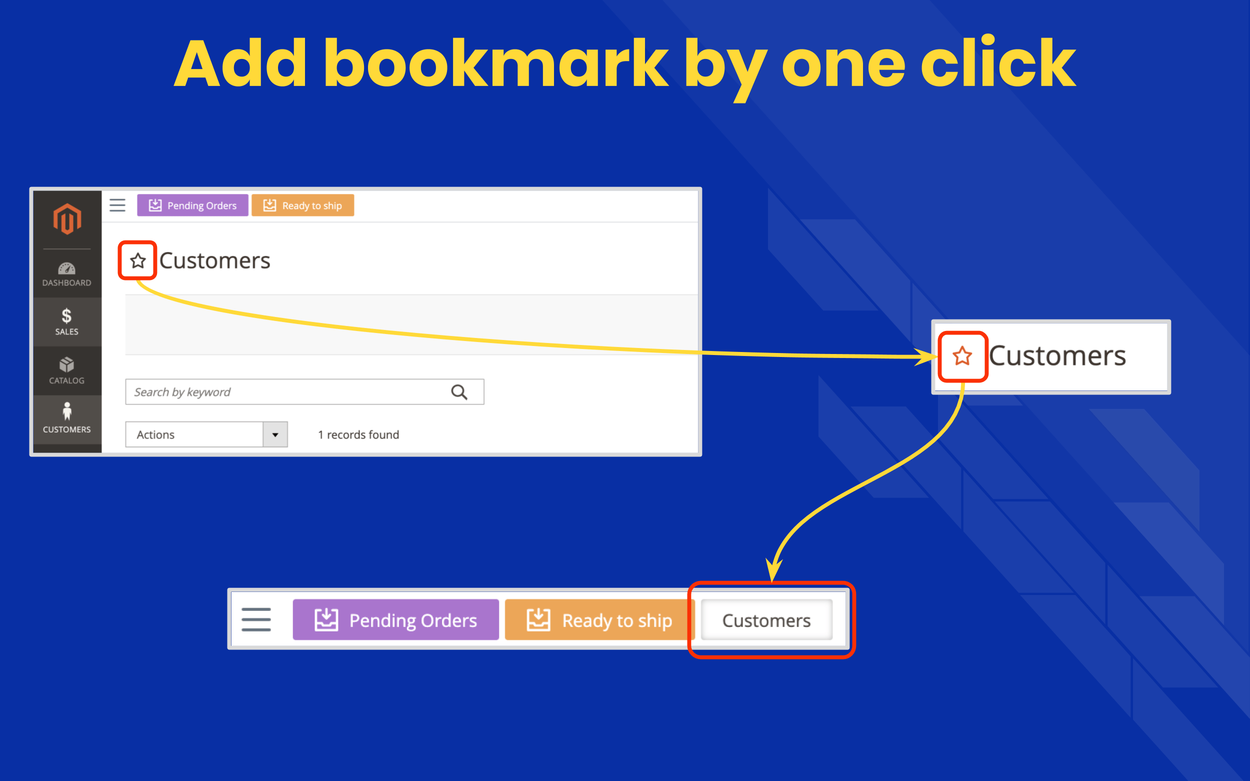 Click the star next to the page title to add a bookmark