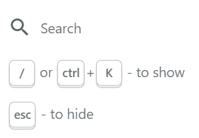 admin search panel keyboard shortcut