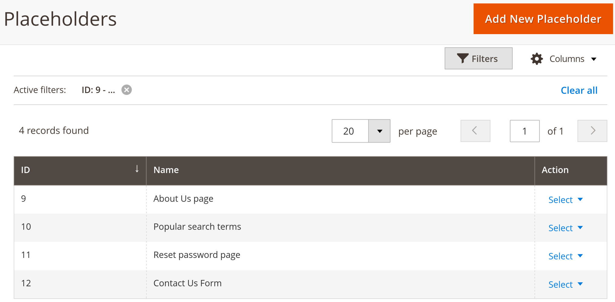 Creating a new banner placeholder and assigning a banner to it in the Magento admin
