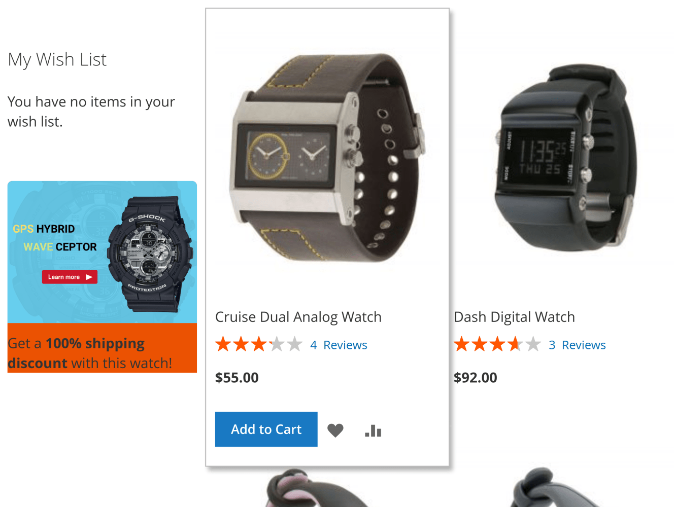 Promo banner combining an image and a text offer on a Magento 2 storefront