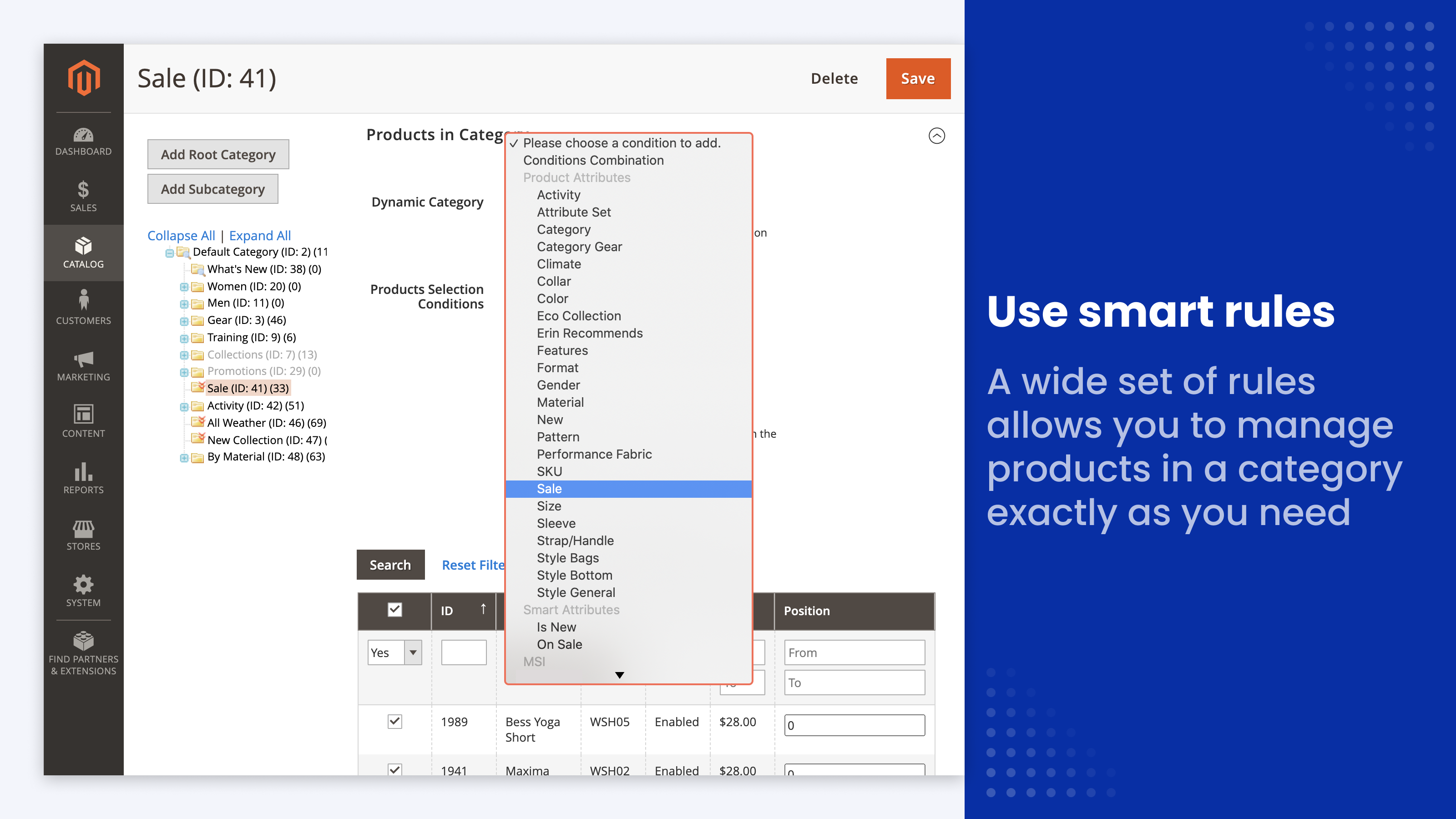 Smart conditions in the rule builder