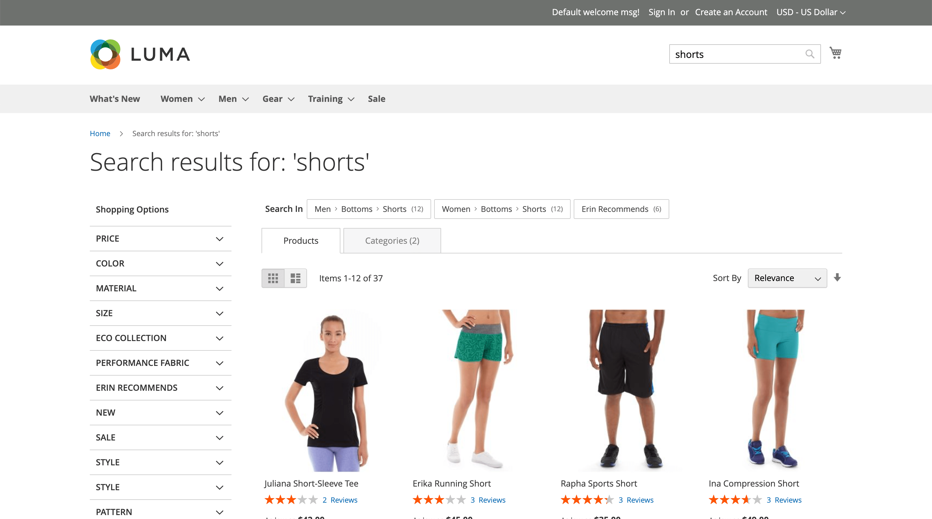 Magento 2 Elasticsearch search page