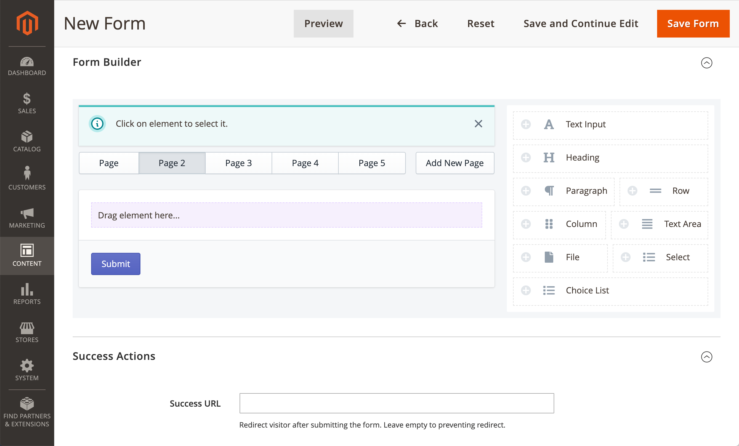 Multi-page form