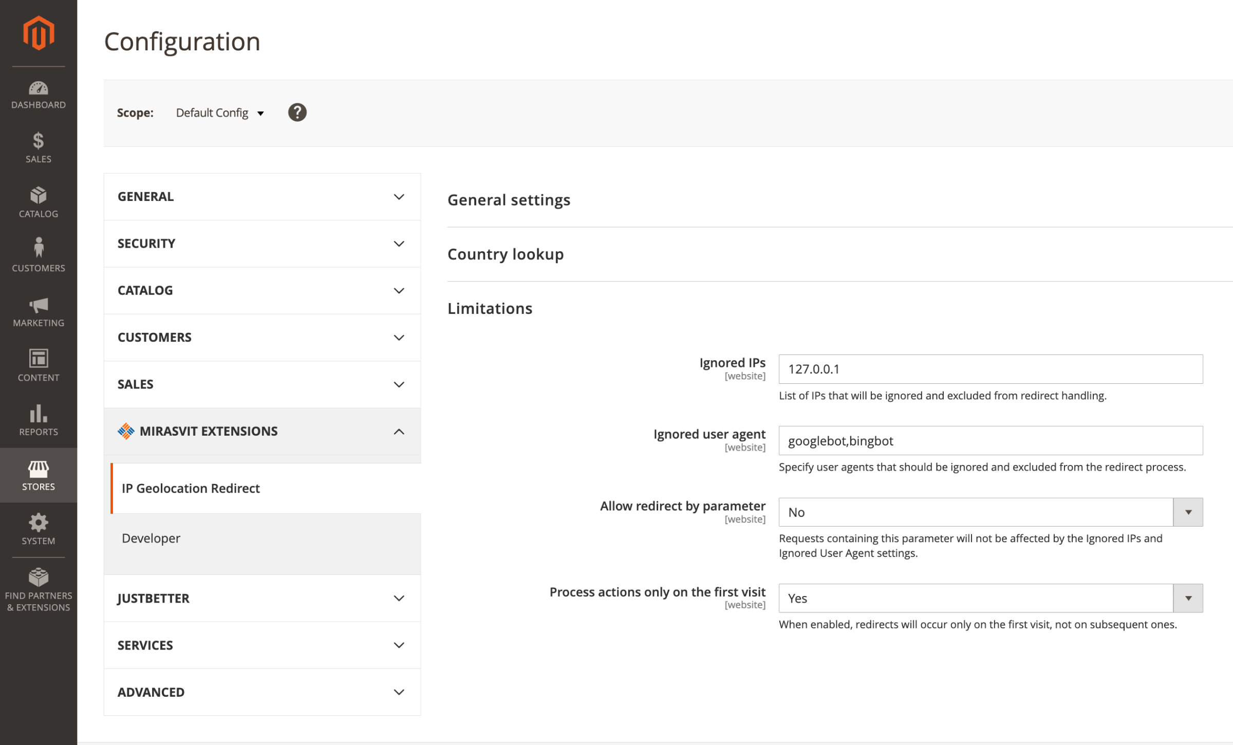 Limitations: ignored IPs, bots and excluded pages