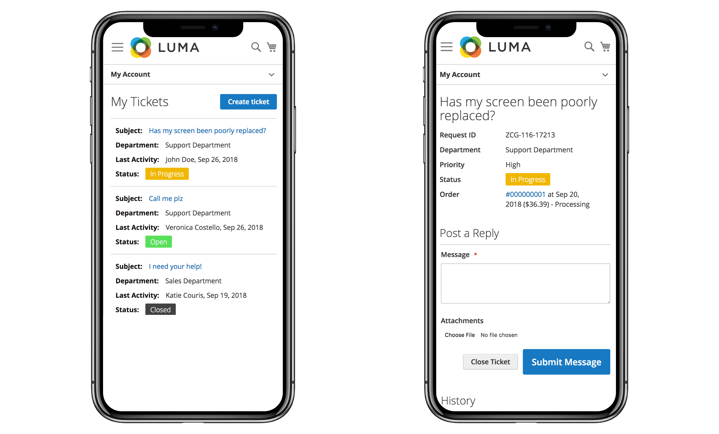 Help desk on mobile