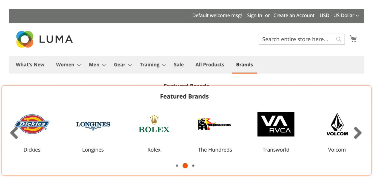 Brand slider widget
