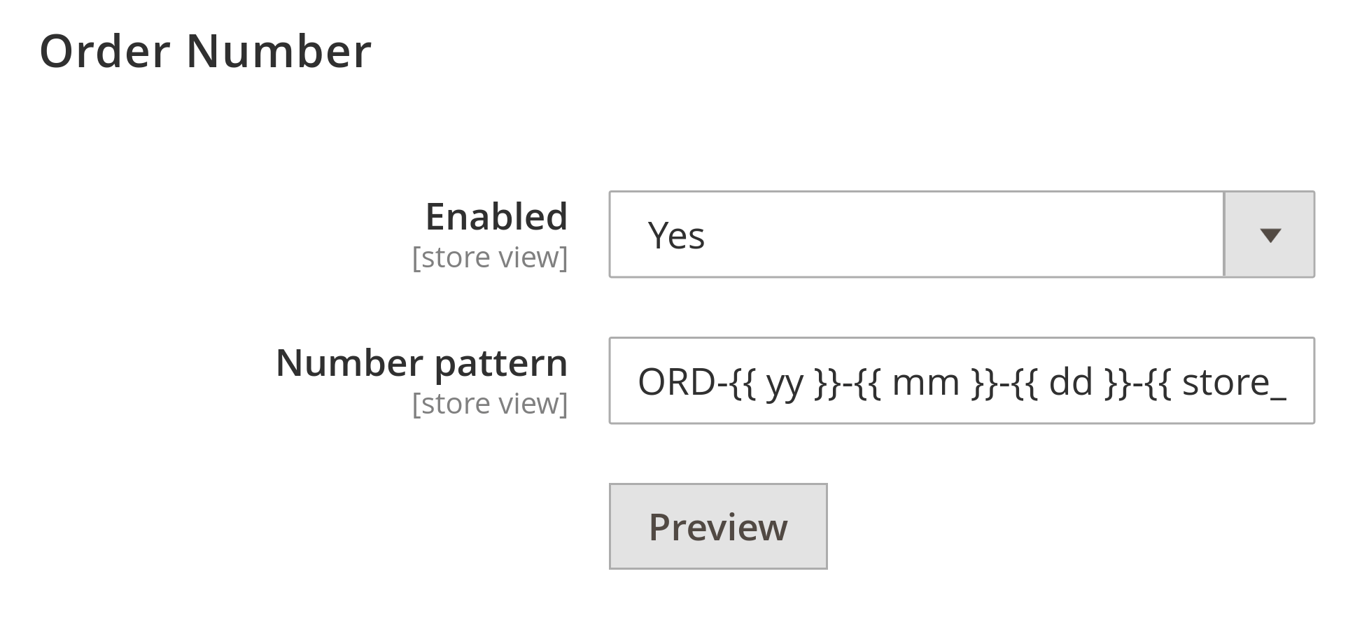 List of variables available in number patterns
