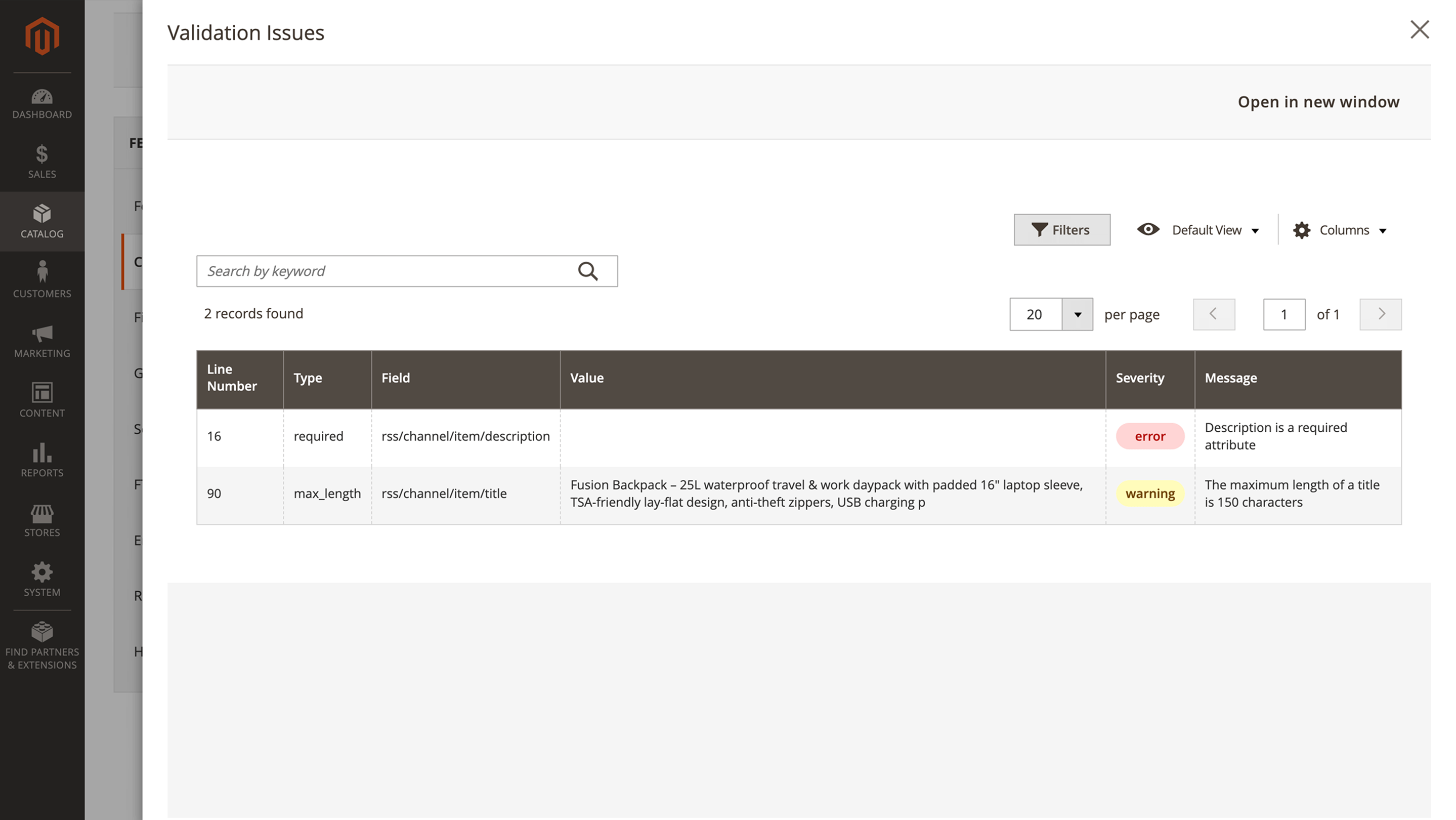 Feed Validation Issues