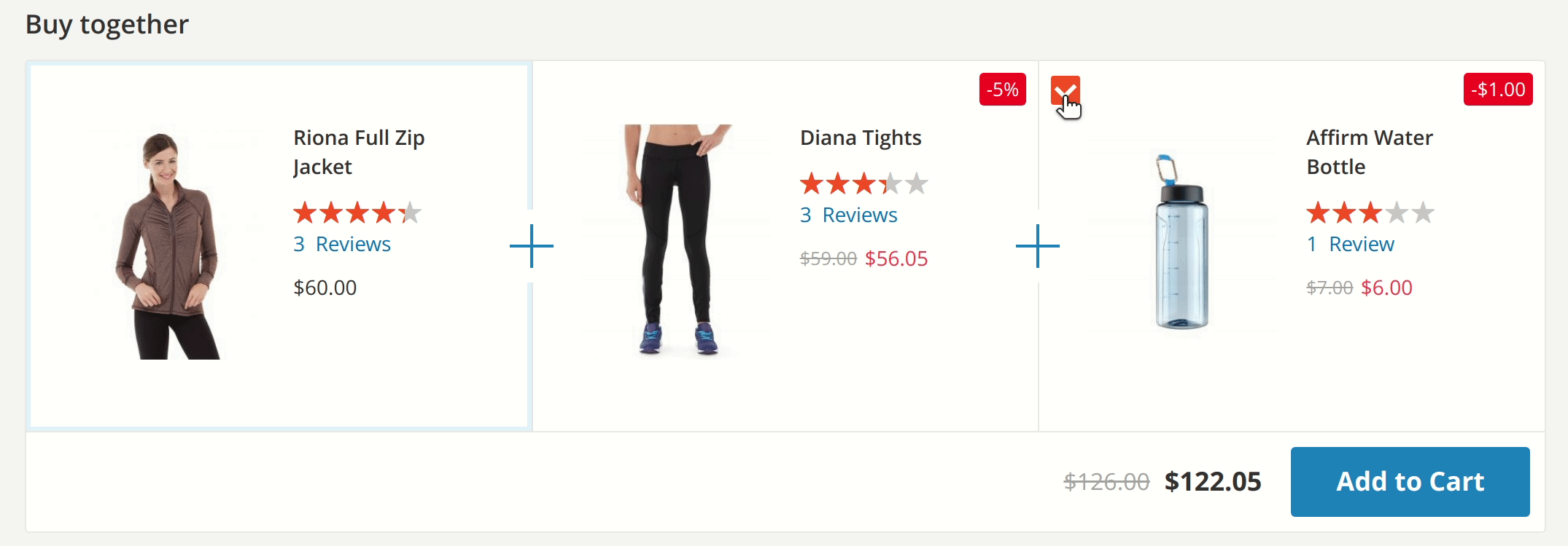 A shopper unticking an optional product in a kit