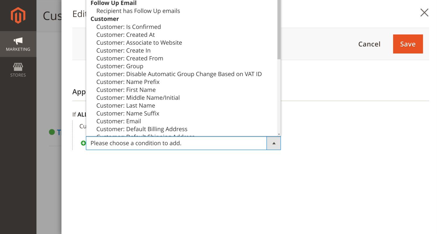 magento 2 follow up email audience rules